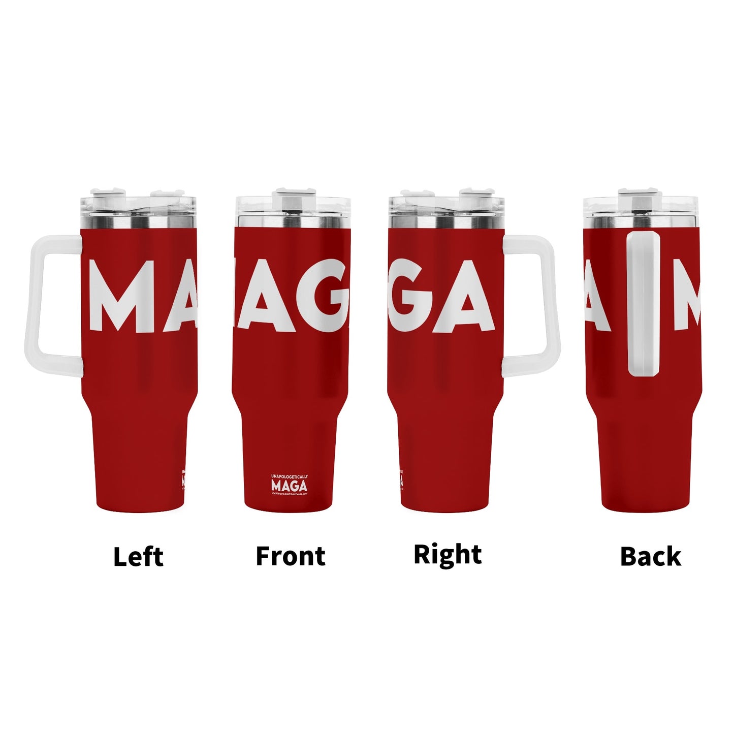 MAGA 40oz Stainless Steel Tumbler With White Handle and Straw