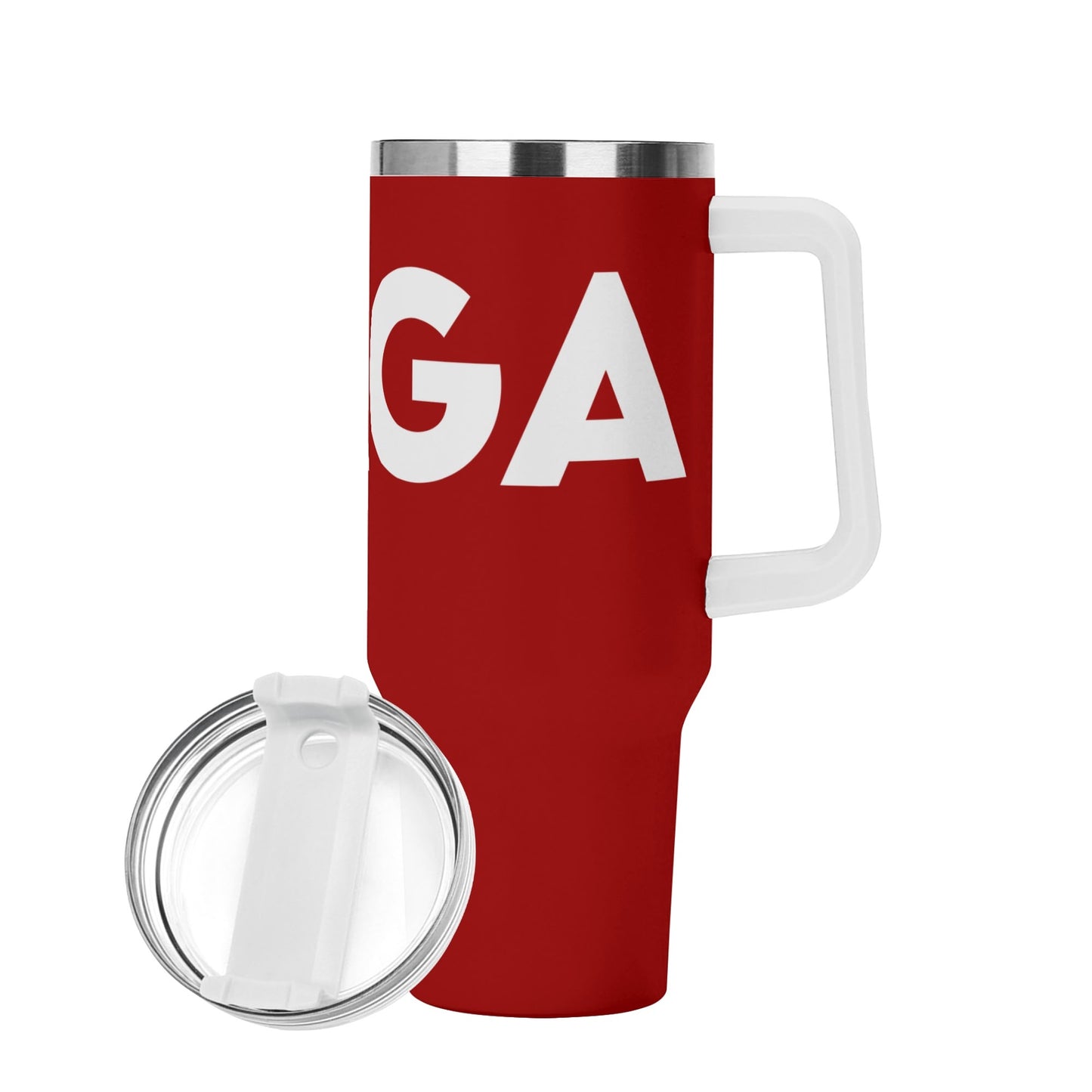 MAGA 40oz Stainless Steel Tumbler With White Handle and Straw