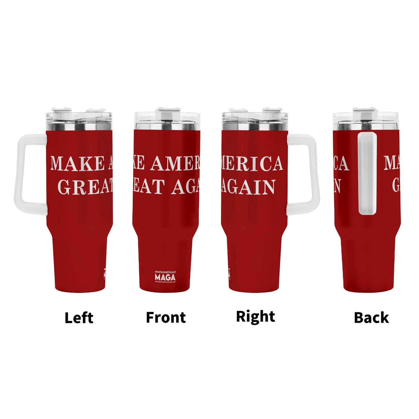 Make America Great Again 40oz Stainless Steel Tumbler With White Handle and Straw