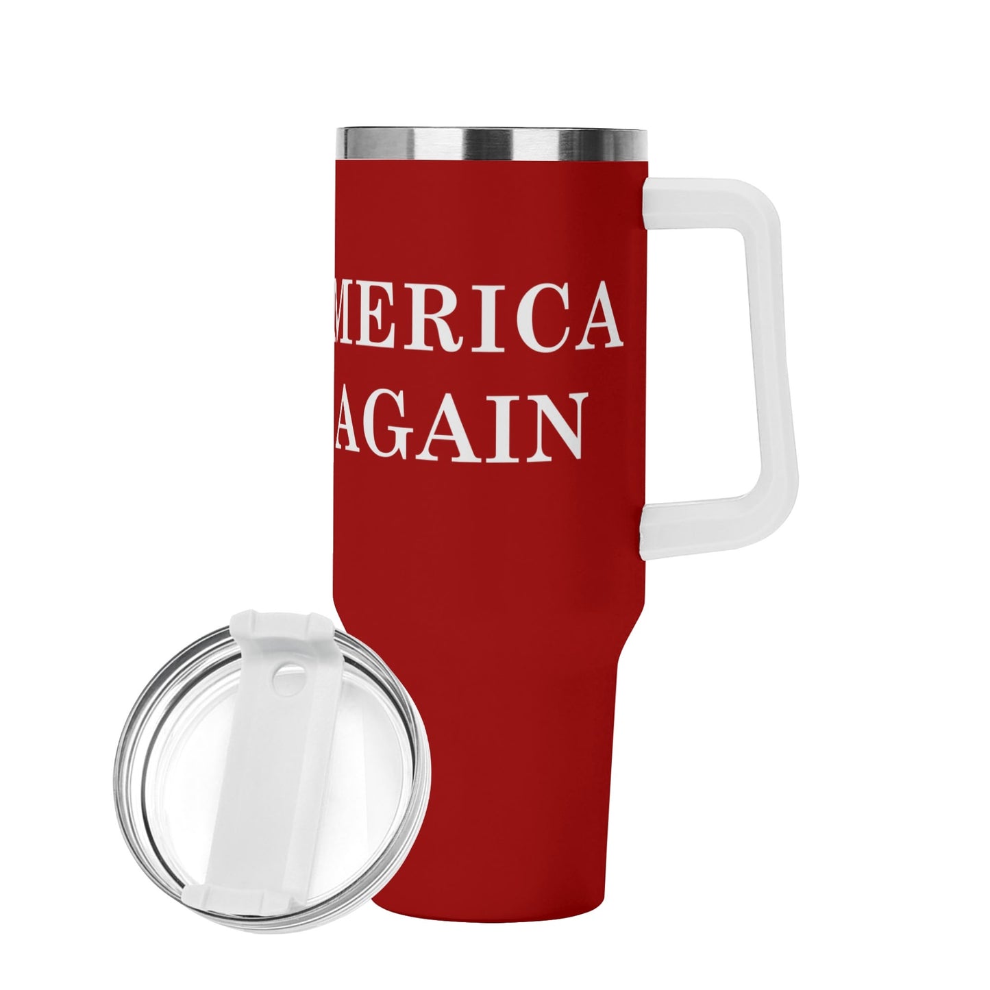 Make America Great Again 40oz Stainless Steel Tumbler With White Handle and Straw