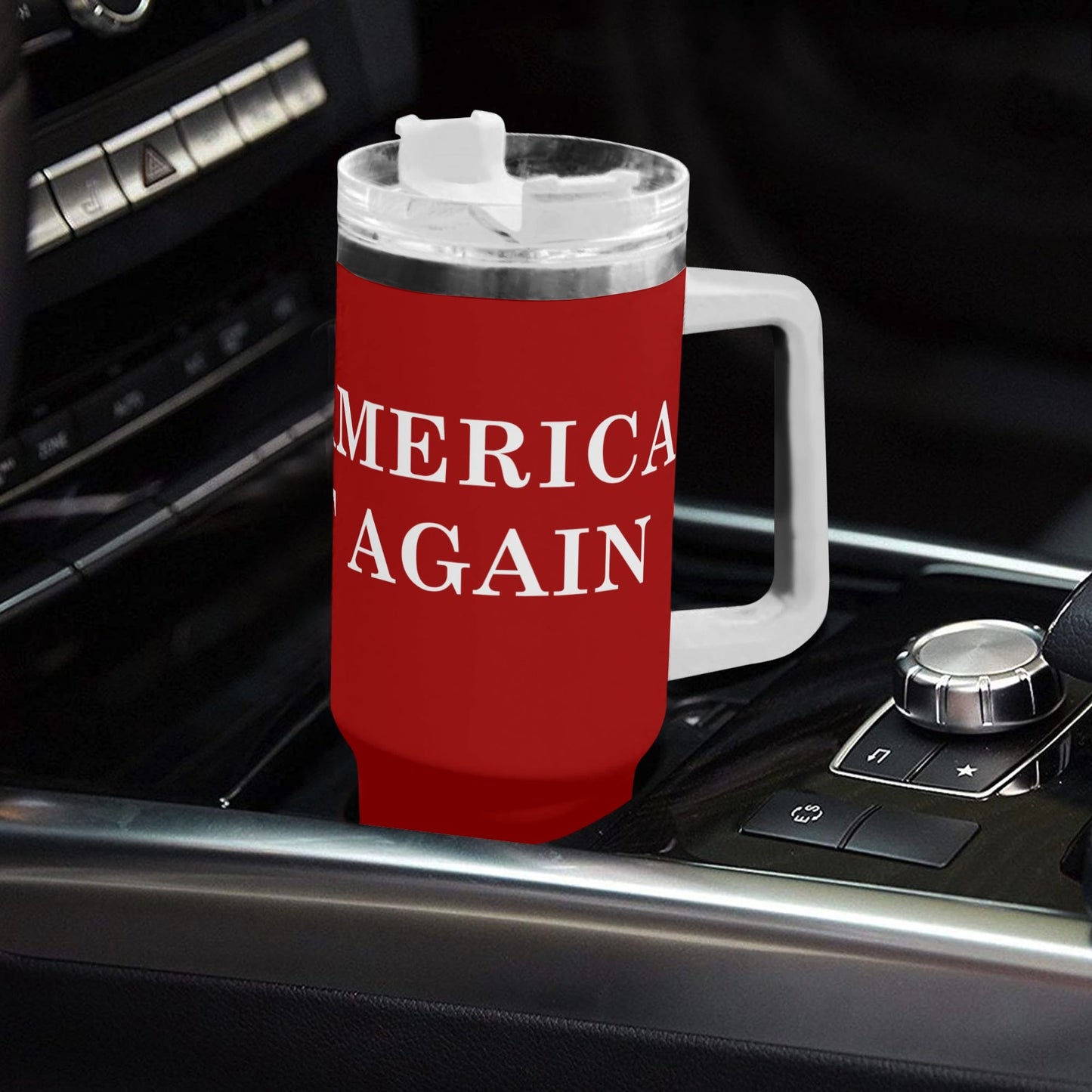 Make America Great Again 40oz Stainless Steel Tumbler With White Handle and Straw