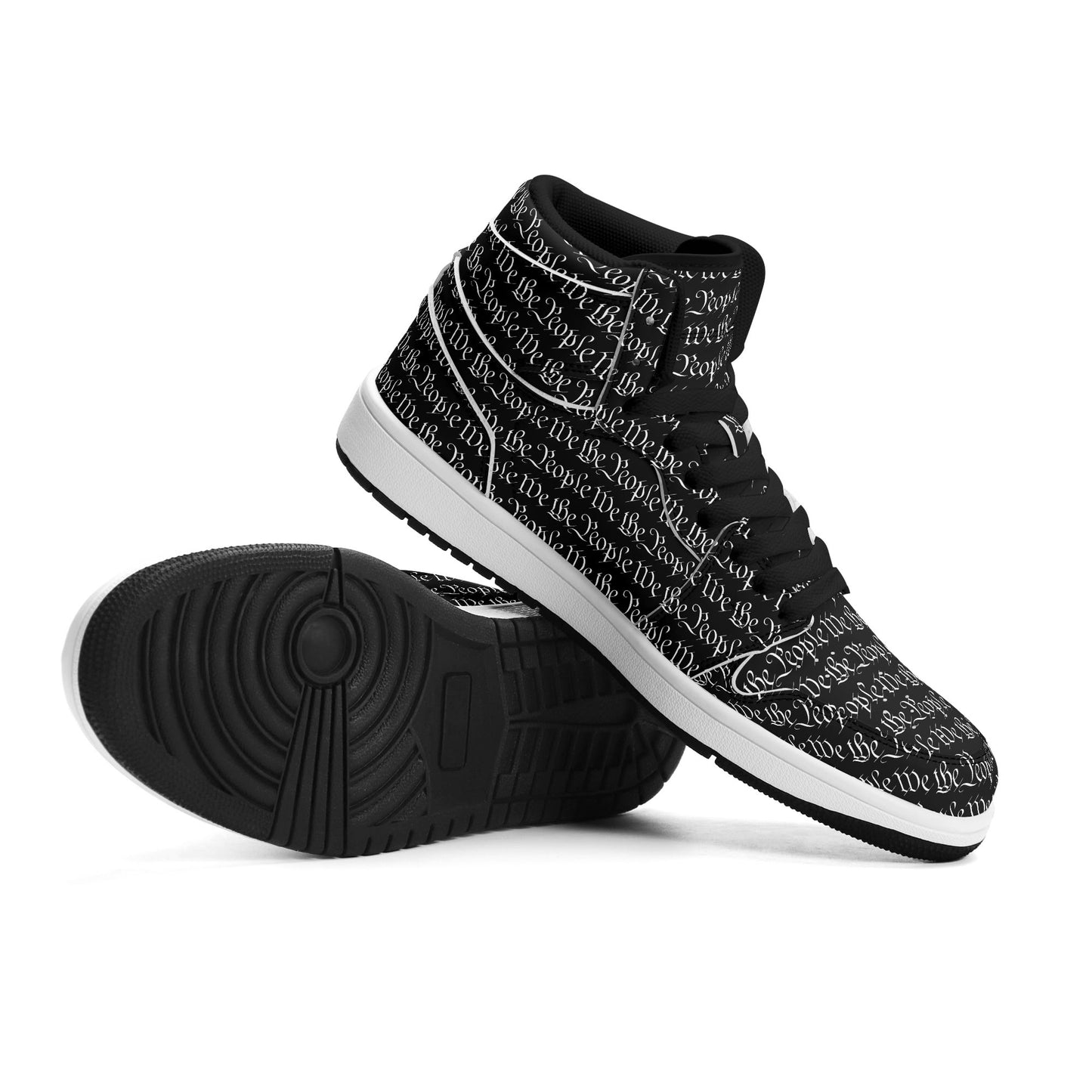 We The People Mens Premium PU Leather High Top Sneakers-V2