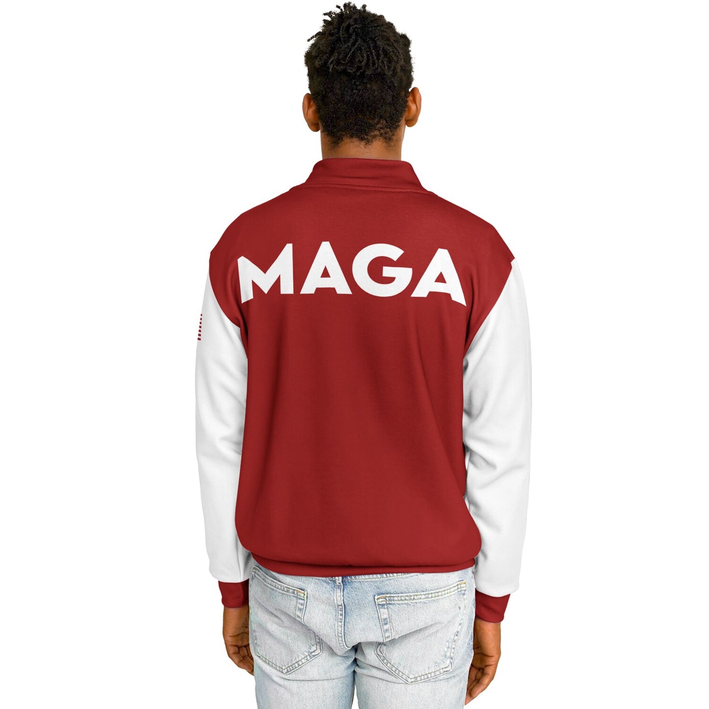 MAGA Red & White Baseball Jacket